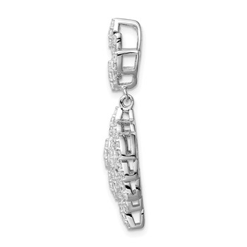 Sterling Silver Rhodium-plated CZ Dangle Pendant — alternate view