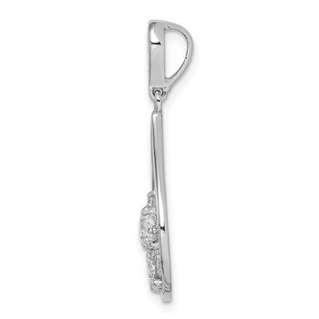 Sterling Silver Rhodium Plated CZ Pendant — alternate view