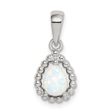 Image of Sterling Silver Lab Created Opal Pendant