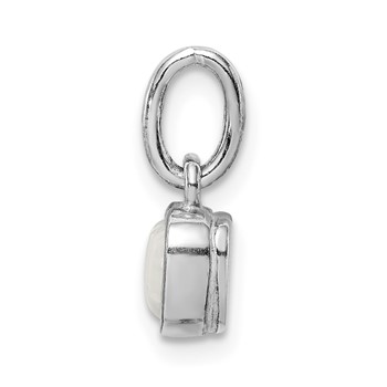 Sterling Silver Rhodium Plated Lab Created Opal Heart Pendant — alternate view