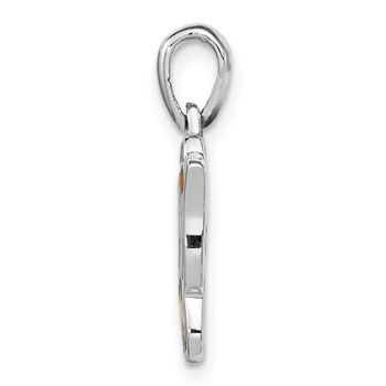 Sterling Silver Rhodium-plated Abalone Butterfly Pendant — alternate view