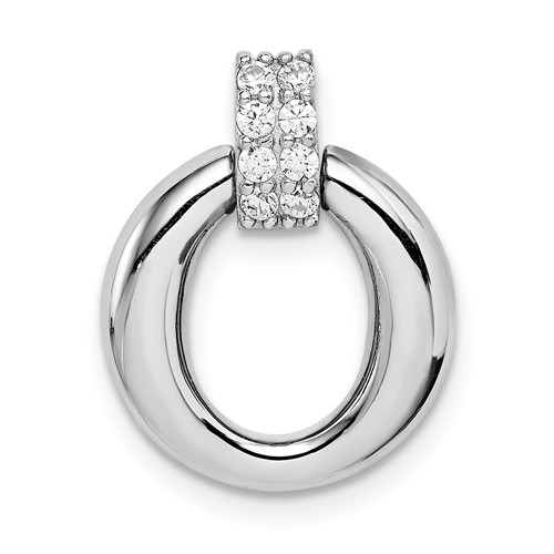 Sterling Silver Rhodium Plated CZ Pendant