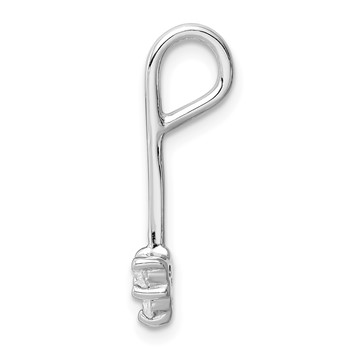 Sterling Silver Rhodium-plated CZ Arrow Pendant Slide — alternate view