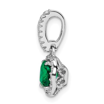 Sterling Silver Rhodium-plated Green & White CZ Slide — alternate view