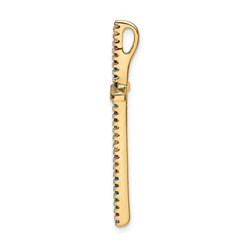 Prizma Sterling Silver Gold-tone 14K Flash Gold-plated Colorful CZ Cross Chain Slide — alternate view