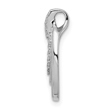 Sterling Silver Rhodium-plated CZ 3-Oval Chain Slide — alternate view