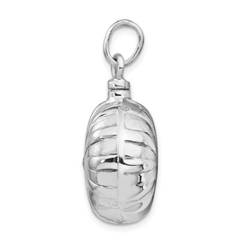Sterling Silver Rhodium-plated Puffed Ash Holder Pendant — alternate view