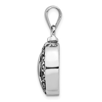 Sterling Silver Rhodium-plated Enameled Praying Hands Ash Holder Pendant — alternate view
