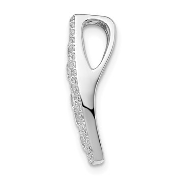 Sterling Silver Rhodium-plated CZ Slide — alternate view