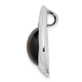 Sterling Silver Rhodium-plated Polished Onyx Teardrop Slide — alternate view