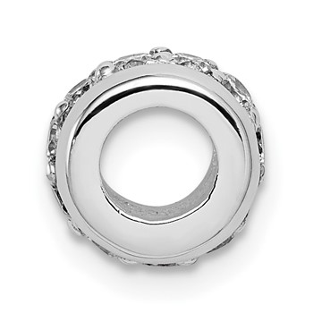 Sterling Silver Rhodium-plated CZ Slide — alternate view