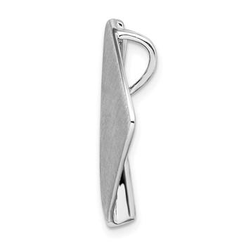 Sterling Silver Rhodium-plated Polished and Brushed Slide — alternate view