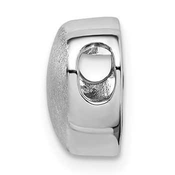 Sterling Silver Rhodium-plated Scratch Finish Heart Chain Slide — alternate view