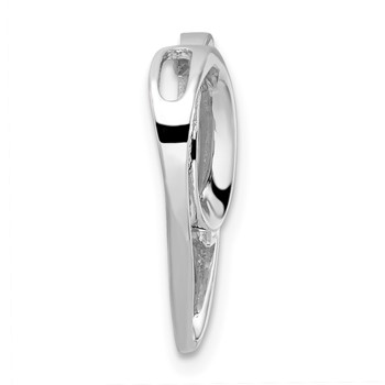 Sterling Silver Rhodium-plated CZ Fancy Heart Slide — alternate view