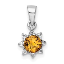 Image of Sterling Silver RH Polished Citrine and Topaz Pendant