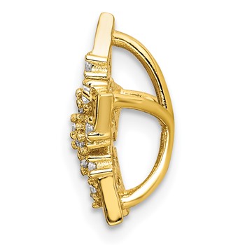 Sterling Silver CZ Gold-tone Star Slide — alternate view