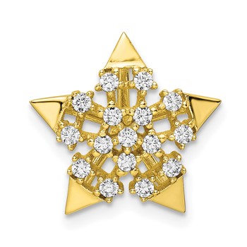 Sterling Silver CZ Gold-tone Star Slide