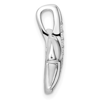 Sterling Silver Rhodium-plated CZ Starfish Slide — alternate view