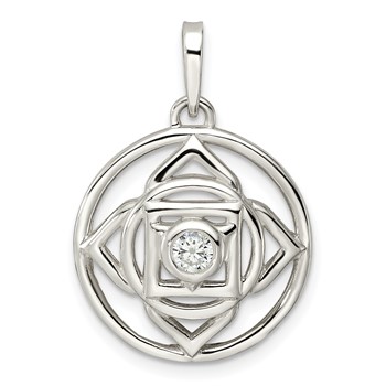 Sterling Silver CZ Root Chakra Filigree Pendant