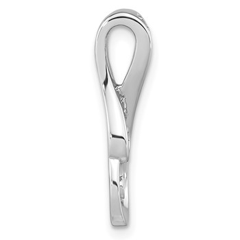 Sterling Silver Rh-plated Polished CZ Swirl Chain Slide — alternate view
