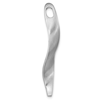 Sterling Silver RH-plated Brushed & Polished Curved Chain Slide — alternate view