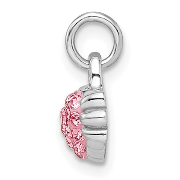 Sterling Silver Rhodium-plated Pink Preciosa Crystal Heart Candy Pendant — alternate view