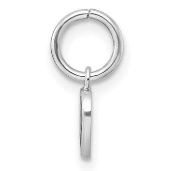 Sterling Silver RH-pltd Polished Rainbow Enamel Heart Children's Pendant — alternate view