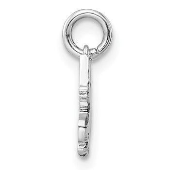 Sterling Silver Rhodium-plated Blue, White & Black Enameled Unicorn Children's Pendant — alternate view