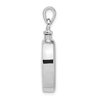 Sterling Silver Rhodium-plated Enamel Oval with Dog Ash Holder Pendant — alternate view