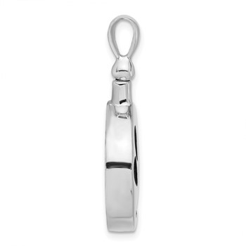 Sterling Silver Rh-plated Enamel Round Paw Print Ash Holder Pendant — alternate view