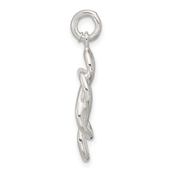 Sterling Silver Polished Double Fancy Knot Pendant — alternate view