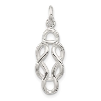 Sterling Silver Polished Double Fancy Knot Pendant