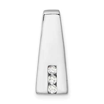 Sterling Silver Rhodium-plated CZ Chain Slide Pendant