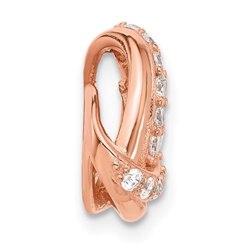 Sterling Silver Rose-tone CZ Knot Slide Pendant — alternate view
