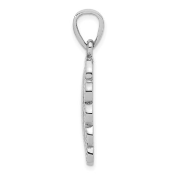 Sterling Silver Pink Shell Leaf Pendant — alternate view