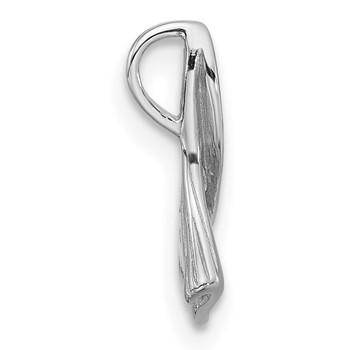 Sterling Silver Rhodium-plated Floral Leaf Chain Slide — alternate view