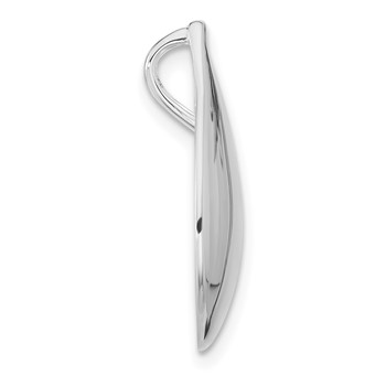 Sterling Silver Rhodium-plated Polished Teardrop Chain Slide — alternate view
