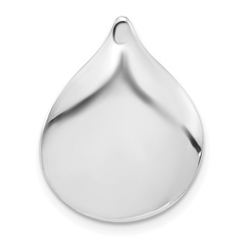 Sterling Silver Rhodium-plated Polished Teardrop Chain Slide