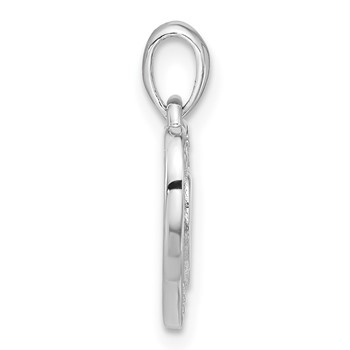 Sterling Silver RH-plated Rainbow Crystal Double Heart Children's Pendant — alternate view