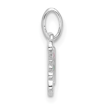 Sterling Silver RH-plated Multi-color Enameled Butterfly Children's Pendant — alternate view