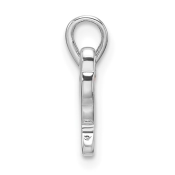 Sterling Silver RH-plated Pink Enamel and CZ Elephant Children's Pendant — alternate view