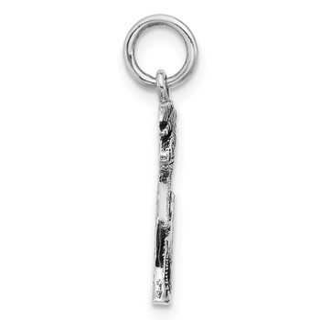 Sterling Silver Rhodium-plated Antiqued Palm Tree and Surfboard Pendant — alternate view