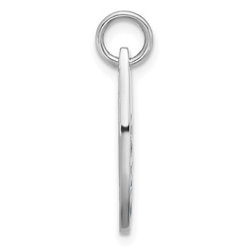 Sterling Silver Rhodium-plated Polished Enamel Flower Surfboard Pendant — alternate view