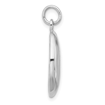 Sterling Silver Rhodium-plated Polished Cowrie Shell Pendant — alternate view