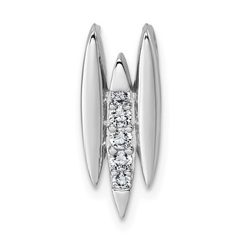 Sterling Silver Rhodium-plated CZ Chain Slide Pendant