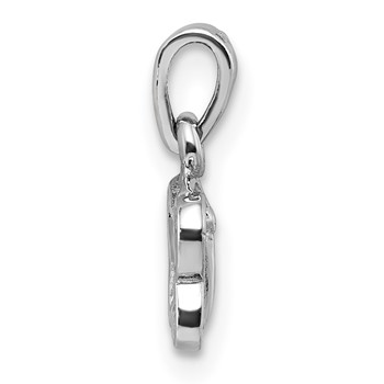 Sterling Silver Rhodium-plated Children's Purple Enamel Butterfly Pendant — alternate view