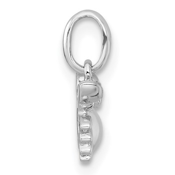 Sterling Silver Rhodium-plated Polished Black Enamel and White CZ Crab Childrens Pendant — alternate view