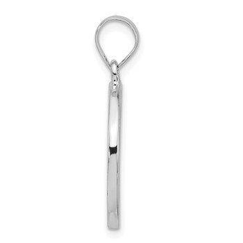 Sterling Silver Polished Lotus Chinese Symbol Pendant — alternate view