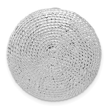 Sterling Silver Polished and Twisted Circle Chain Slide Pendant