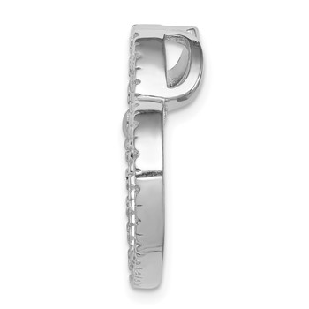 Sterling Silver Rhodium-plated CZ Heart Slide Pendant — alternate view